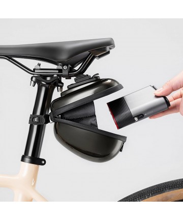 Rockbros rigid hard shell saddle bag, compact, 0.4l capacity - carbon pattern