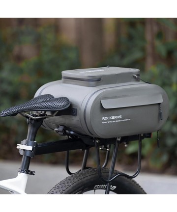 Rockbros waterproof bike pannier, for trunk, capacity 14l - gray