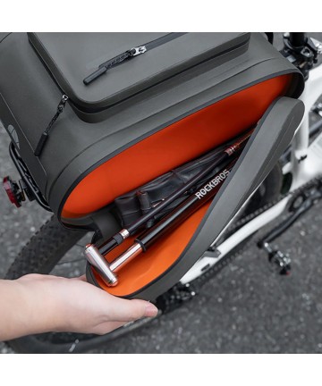 Rockbros waterproof bike pannier, for trunk, capacity 14l - gray