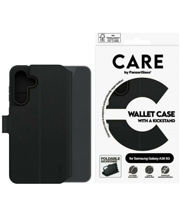 CARE by PanzerGlass Feature Wallet Kickstand Case for Samsung Galaxy A36 5G - Black