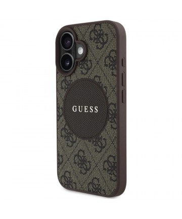 Guess 4G Circle Classic Logo MagSafe case for iPhone 16 - brown