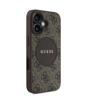 Guess 4G Circle Classic Logo MagSafe case for iPhone 16 - brown