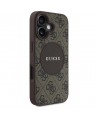 Guess 4G Circle Classic Logo MagSafe case for iPhone 16 - brown