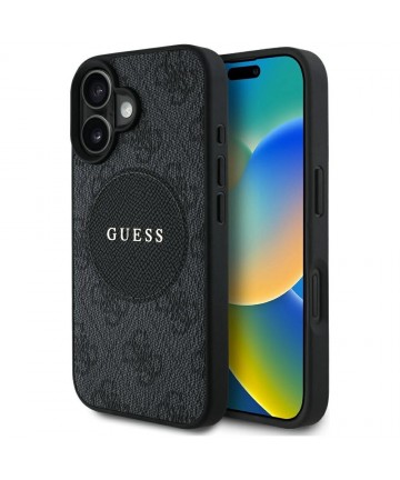 Guess 4G Circle Classic Logo MagSafe case for iPhone 16 - black