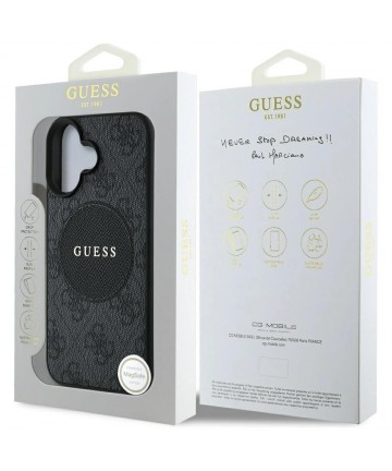 Guess 4G Circle Classic Logo MagSafe case for iPhone 16 - black