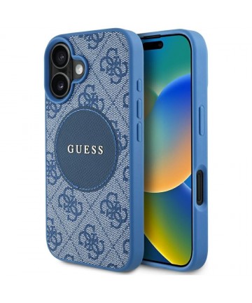 Guess 4G Circle Classic Logo MagSafe case for iPhone 16 - blue
