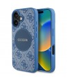 Guess 4G Circle Classic Logo MagSafe case for iPhone 16 - blue
