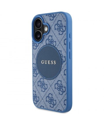 Guess 4G Circle Classic Logo MagSafe case for iPhone 16 - blue