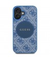 Guess 4G Circle Classic Logo MagSafe case for iPhone 16 - blue