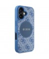 Guess 4G Circle Classic Logo MagSafe case for iPhone 16 - blue