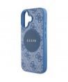 Guess 4G Circle Classic Logo MagSafe case for iPhone 16 - blue