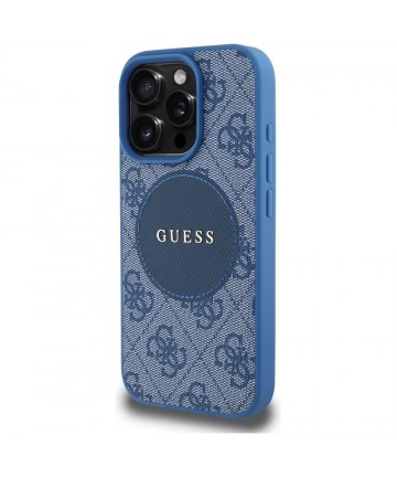 Guess 4G Circle Classic Logo MagSafe case for iPhone 16 Pro - blue