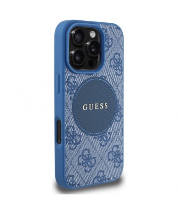 Guess 4G Circle Classic Logo MagSafe case for iPhone 16 Pro - blue
