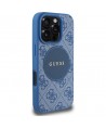 Guess 4G Circle Classic Logo MagSafe case for iPhone 16 Pro - blue
