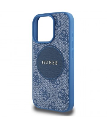 Guess 4G Circle Classic Logo MagSafe case for iPhone 16 Pro - blue