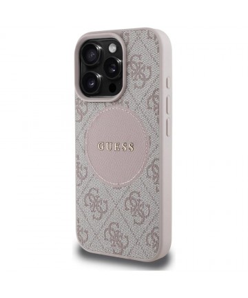 Guess 4G Circle Classic Logo MagSafe iPhone 16 Pro Case - Pink
