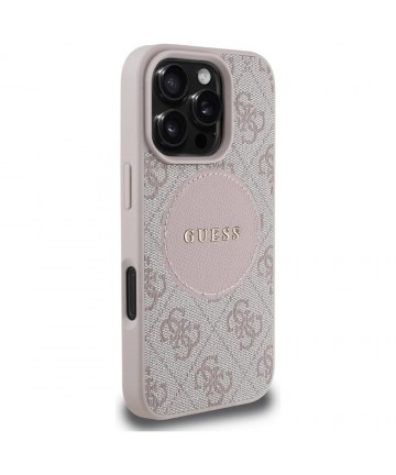Guess 4G Circle Classic Logo MagSafe iPhone 16 Pro Case - Pink