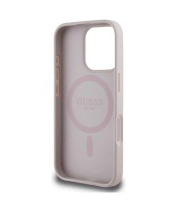 Guess 4G Circle Classic Logo MagSafe iPhone 16 Pro Case - Pink