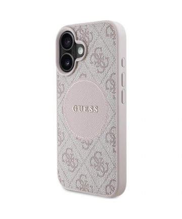 Guess 4G Circle Classic Logo MagSafe iPhone 16 Case - Pink