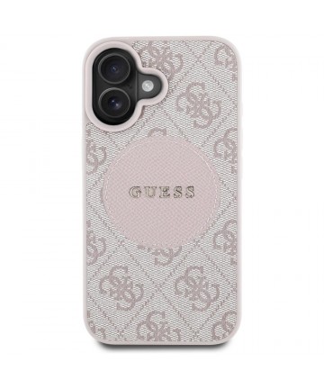 Guess 4G Circle Classic Logo MagSafe iPhone 16 Case - Pink