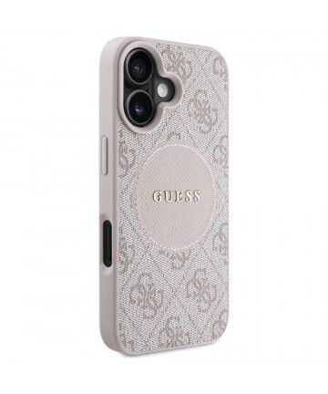 Guess 4G Circle Classic Logo MagSafe iPhone 16 Case - Pink