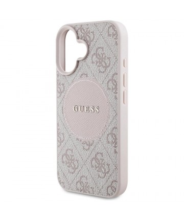 Guess 4G Circle Classic Logo MagSafe iPhone 16 Case - Pink