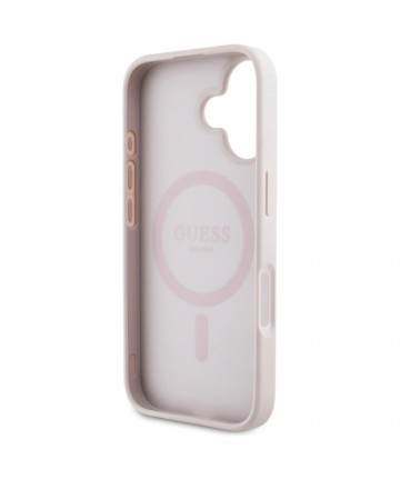 Guess 4G Circle Classic Logo MagSafe iPhone 16 Case - Pink