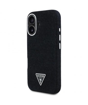 Guess Denim Triangle Logo MagSafe case for iPhone 16 - black