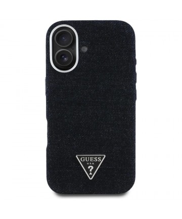 Guess Denim Triangle Logo MagSafe case for iPhone 16 - black