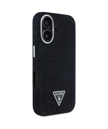Guess Denim Triangle Logo MagSafe case for iPhone 16 - black