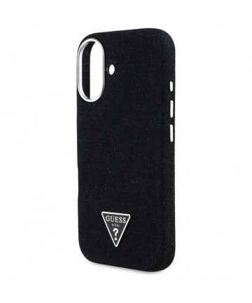 Guess Denim Triangle Logo MagSafe case for iPhone 16 - black