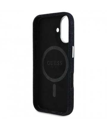 Guess Denim Triangle Logo MagSafe case for iPhone 16 - black