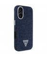 Guess Denim Triangle Logo MagSafe iPhone 16 Case - Blue