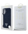 Guess Denim Triangle Logo MagSafe iPhone 16 Case - Blue