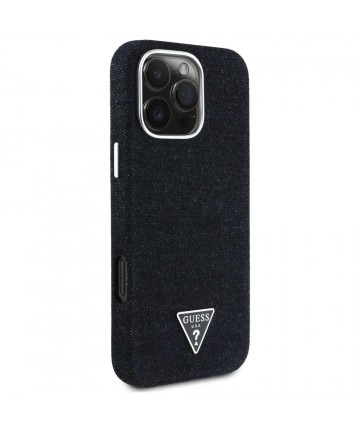 Guess Denim Triangle Logo MagSafe case for iPhone 16 Pro - black