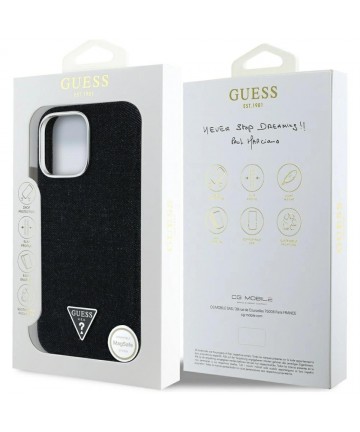 Guess Denim Triangle Logo MagSafe case for iPhone 16 Pro - black