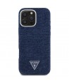 Guess Denim Triangle Logo MagSafe iPhone 16 Pro Max Case - Blue