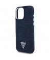 Guess Denim Triangle Logo MagSafe iPhone 16 Pro Max Case - Blue