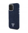 Guess Denim Triangle Logo MagSafe iPhone 16 Pro Case - Blue