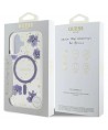 Guess Resin Flowers Glitter MagSafe case for iPhone 16 - purple