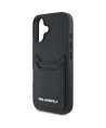 Karl Lagerfeld HC Grained PU Cardslot Metal Elong iPhone 16 Case - Black