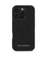 Karl Lagerfeld HC Grained PU Cardslot Metal Elong iPhone 16 Pro Case - Black