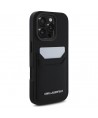 Karl Lagerfeld HC Grained PU Cardslot Metal Elong iPhone 16 Pro Case - Black