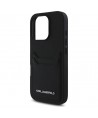 Karl Lagerfeld HC Grained PU Cardslot Metal Elong iPhone 16 Pro Case - Black