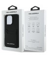 Karl Lagerfeld HC Grained PU Cardslot Metal Elong iPhone 16 Pro Case - Black