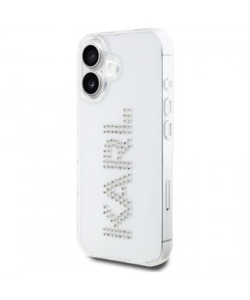 Karl Lagerfeld IML Rhinestones Logo iPhone 16 Case - Transparent