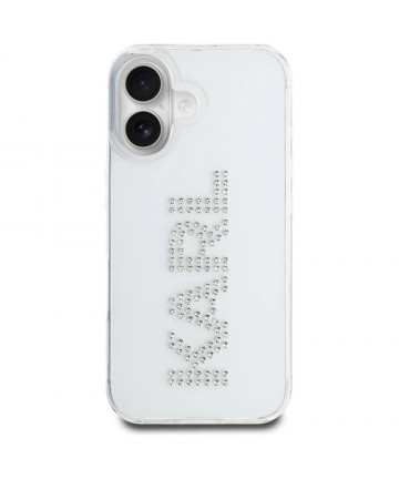 Karl Lagerfeld IML Rhinestones Logo iPhone 16 Case - Transparent