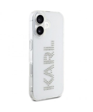 Karl Lagerfeld IML Rhinestones Logo iPhone 16 Case - Transparent