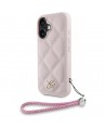 Karl Lagerfeld Quilted Initial Logo & Chain Strap iPhone 16 Case - Pink