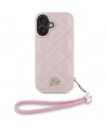 Karl Lagerfeld Quilted Initial Logo & Chain Strap iPhone 16 Case - Pink